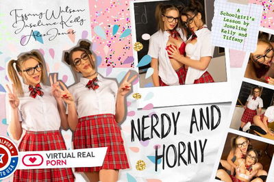 Nerdy And Horny - VR Porn Video - Joseline Kelly, Tiffany Watson, Alex Jones