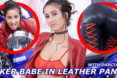 Biker Babe in Leather Pants - VR Porn Video - Darcia Lee