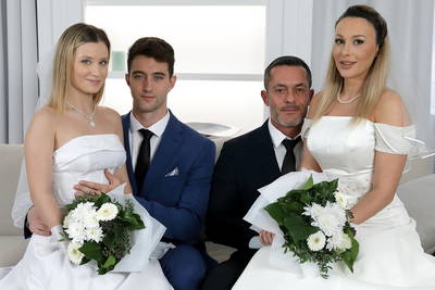 Here Cum The Brides - VR Porn Video - Karina King, Lily Blossom