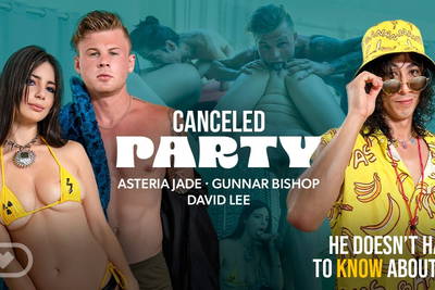 Canceled Party - VR Porn Video - Asteria Jade, Rose Caarter, David Lee, Gunnar Bishop